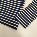theory luxe ストレッチ素材 ボーダー 長袖Ｔシャツ カットソー ロンＴ ネイビー ホワイト レディース セオリーリュクス【中古】5-0807M∞