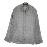 theory luxe レーヨンウール チェック 比翼ボタン 長袖シャツ グレー レディース セオリーリュクス【中古】5-0807M∞