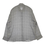 theory luxe レーヨンウール チェック 比翼ボタン 長袖シャツ グレー レディース セオリーリュクス【中古】5-0807M∞