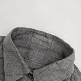 theory luxe レーヨンウール チェック 比翼ボタン 長袖シャツ グレー レディース セオリーリュクス【中古】5-0807M∞