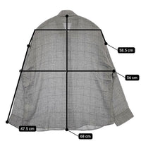 theory luxe レーヨンウール チェック 比翼ボタン 長袖シャツ グレー レディース セオリーリュクス【中古】5-0807M∞