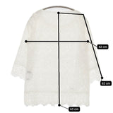 INDIVI 総レース 刺繍 ブラウス カットソー オフホワイト レディース インディヴィ【中古】5-0807M∞