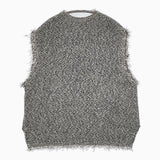 Jena espace merveilleux プルオーバー 金ボタン ノースリーブニット ベスト ブラック ホワイト レディース ジェナエスパスメルヴェイユ【中古】5-0814M∞