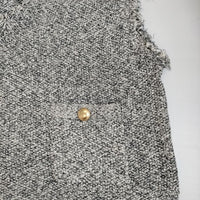 Jena espace merveilleux プルオーバー 金ボタン ノースリーブニット ベスト ブラック ホワイト レディース ジェナエスパスメルヴェイユ【中古】5-0814M∞