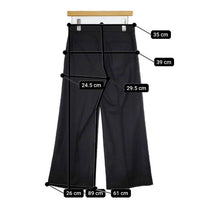 theory Light Saxony サキソニー ウール センタープレススラックス ワイド パンツ ブラック レディース セオリー【中古】5-0814T∞