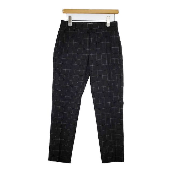 theory luxe サキソニーチェック SAXONY CHECK ウール センタープレススラックス パンツ ブラック レディース セオリーリュクス【中古】5-0814T∞
