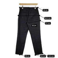 theory luxe サキソニーチェック SAXONY CHECK ウール センタープレススラックス パンツ ブラック レディース セオリーリュクス【中古】5-0814T∞