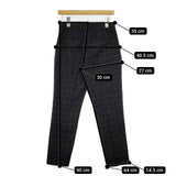 theory luxe サキソニーチェック SAXONY CHECK ウール センタープレススラックス パンツ ブラック レディース セオリーリュクス【中古】5-0814T∞