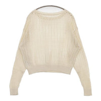 SLOBE IENA 5Gメッシュアミニットプルオーバー 定価13200円 ニット 23AW アイボリー レディース スローブイエナ【中古】5-0807M∞