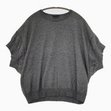 theory CASHCOTTON コットンカシミヤ 半袖 セーター ニット グレー レディース セオリー【中古】5-0814T∞