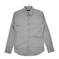 theory コットンポリエステルシャツ 長袖シャツ グレー メンズ セオリー【中古】5-0428M∞