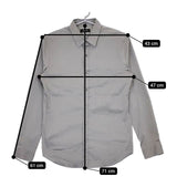 theory コットンポリエステルシャツ 長袖シャツ グレー メンズ セオリー【中古】5-0428M∞