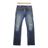 Johnbull 11542 ダメージ加工 ストレッチ アシンメトリー 7ポケット デニムパンツ ネイビー メンズ ジョンブル【中古】5-0428G∞