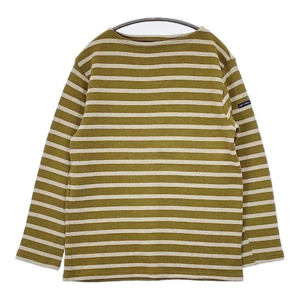 SAINT JAMES T3 圧縮ウールボーダー セーター ニット カーキ ベージュ レディース セントジェームス【中古】5-0814T∞