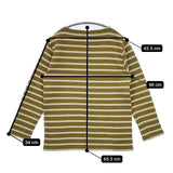 SAINT JAMES T3 圧縮ウールボーダー セーター ニット カーキ ベージュ レディース セントジェームス【中古】5-0814T∞