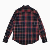 GYMPHLEX 起毛チェック コットンネル ボタンダウン 14 長袖シャツ ネイビー レッド レディース ジムフレックス【中古】5-0814T∞