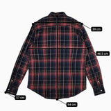 GYMPHLEX 起毛チェック コットンネル ボタンダウン 14 長袖シャツ ネイビー レッド レディース ジムフレックス【中古】5-0814T∞