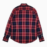 GYMPHLEX 起毛チェック ボタンダウン ネル 長袖シャツ ネイビー レッド レディース ジムフレックス【中古】5-0814T∞