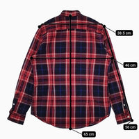GYMPHLEX 起毛チェック ボタンダウン ネル 長袖シャツ ネイビー レッド レディース ジムフレックス【中古】5-0814T∞