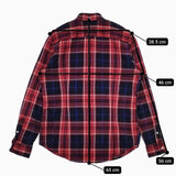 GYMPHLEX 起毛チェック ボタンダウン ネル 長袖シャツ ネイビー レッド レディース ジムフレックス【中古】5-0814T∞