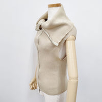 MARTIN MARGIELA 平面期 アーティザナル ドライバーズニット 白タグ オリゾンティ イタリア製 ベスト ベージュ レディース マルタンマルジェラ【中古】5-0811T◎
