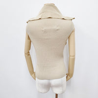 MARTIN MARGIELA 平面期 アーティザナル ドライバーズニット 白タグ オリゾンティ イタリア製 ベスト ベージュ レディース マルタンマルジェラ【中古】5-0811T◎