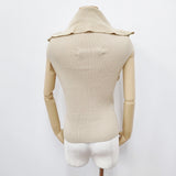 MARTIN MARGIELA 平面期 アーティザナル ドライバーズニット 白タグ オリゾンティ イタリア製 ベスト ベージュ レディース マルタンマルジェラ【中古】5-0811T◎
