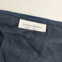 ARTE POVERA ピンタック バンドカラー サイズF 長袖 リネン ワンピース ネイビー レディース アルテポーヴェラ【中古】5-0420M△