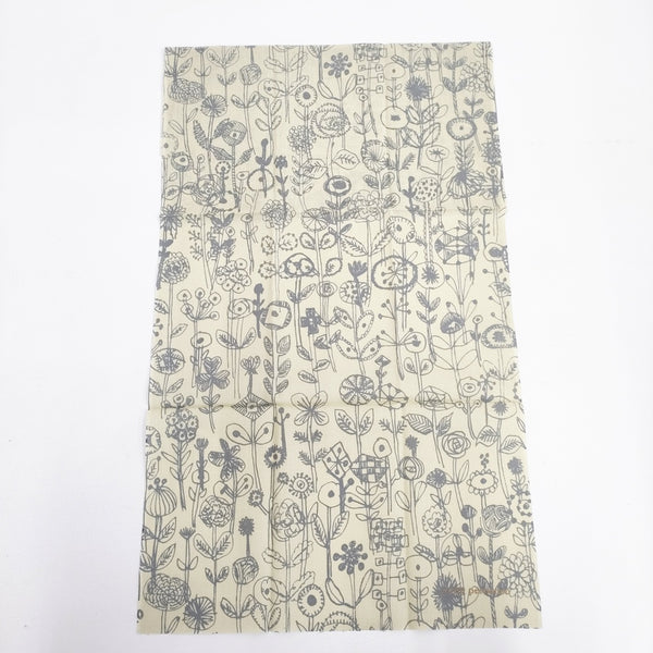 mina perhonen 新品 letter of flower te0015a コットン てぬぐい その他小物 ベージュ グレー レディース ミナペルホネン【中古】5-0414G◎
