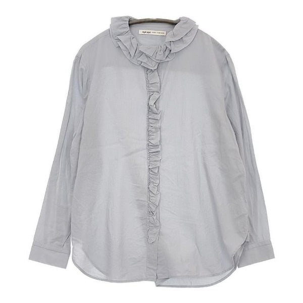 Conges payes ADIEU TRISTESSE フリル 比翼ボタン ブラウス シャツ ライトブルー レディース コンジェ ペイエ【中古】5-0807M∞