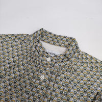 LOISIR リバティ柄カラーボクシーシャツ 長袖シャツ イエロー グリーン ホワイト レディース ロワズィール【中古】5-0807M∞