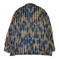 Pal'las Palace 十日 ボトル柄 リボンカラー ブラウス シャツ ネイビー ブラウン レディース パラスパレス【中古】5-0807M∞