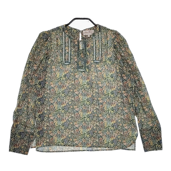 ADIEU TRISTESSE Luxe B0193XFB055 小花柄 ハシゴレース サイズF コットン ブラウス シャツ グリーン マルチカラー レディース アデュートリステス【中古】5-0420M△