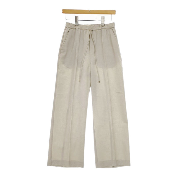 green label relaxing 3614-199-2659 イージーパンツ センタープレス パンツ ライトベージュ レディース グリーンレーベルリラクシング【中古】5-0420M△