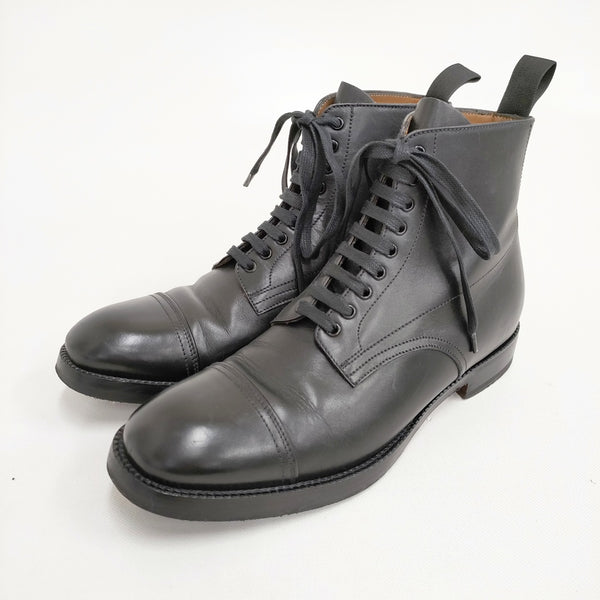 MARGARET HOWELL プレミアムライン HEAVY SOLED ANKLE BOOT レースアップブーツ 578-7270002 ブーツ ブラック レディース マーガレットハウエル【中古】5-0306G◎