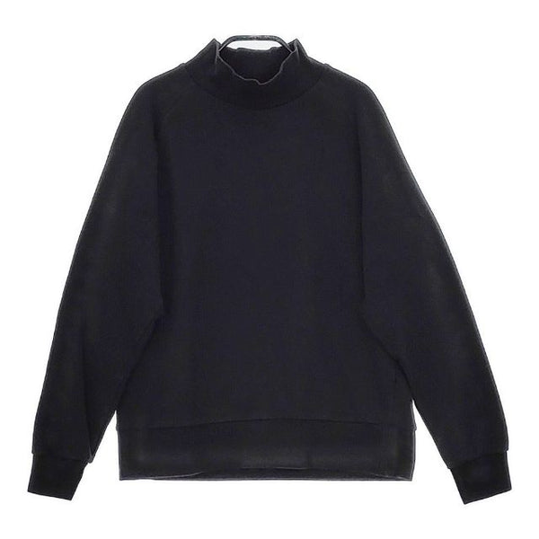 NEUTRALWORKS ニュートラルワークス ライトウォーム スウェットロングスリーブ モックネック  長袖Ｔシャツ カットソー ロンＴ ブラック レディース【中古】5-0316M∞