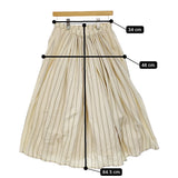 Paul Harnden サイズXS ストライプ ラップ ギャザー ロングスカート アイボリー グレー レディース ポールハーデン【中古】5-0323M♪