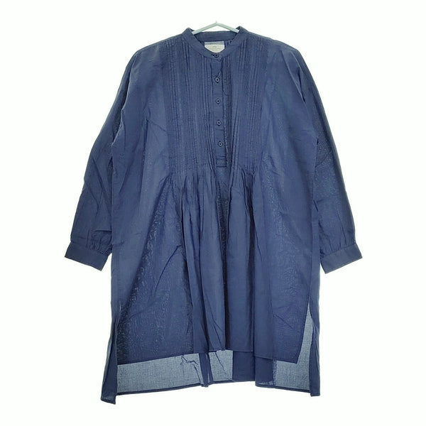 soil 60s CAMBRIC PLAIN BANDED COLLAR PINTUCK PULLOVER SHIRT NSL23553 定価17600円 チュニック ブルー レディース ソイル【中古】5-0420M△