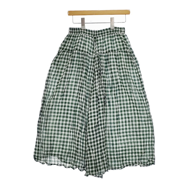 soil FANCY GINGHAM CHECK GATHERED CULOTTES NSL23035 ギンガムチェック キュロット グリーン ホワイト レディース ソイル【中古】5-0420M△