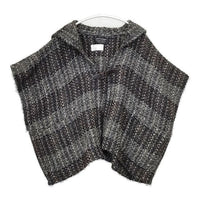 john branigan アイルランド製 ウールアルパカ ニット ポンチョ チャコールグレー レディース ジョンブラニガン【中古】5-0924T∞
