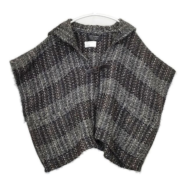 john branigan アイルランド製 ウールアルパカ ニット ポンチョ チャコールグレー レディース ジョンブラニガン【中古】5-0924T∞