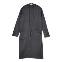 evam eva E223K167 wool robe ローブ ロングカーディガン ニット 日本製 コート チャコールグレー レディース エヴァムエヴァ【中古】5-0812T△