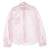 tricot COMME des GARCONS ボーダー TI-B015 サイズM 長袖シャツ AD2011 ピンク ホワイト レディース トリココムデギャルソン【中古】5-0411M♪
