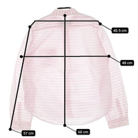 tricot COMME des GARCONS ボーダー TI-B015 サイズM 長袖シャツ AD2011 ピンク ホワイト レディース トリココムデギャルソン【中古】5-0411M♪