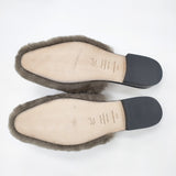 BEAUTIFUL SHOES 未使用品 MOUTON SANDALS 24.5cm ファー ムートン 定価52800円 サンダル ブラウン レディース ビューティフルシューズ【中古】5-1023T◎