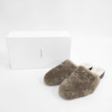 BEAUTIFUL SHOES 未使用品 MOUTON SANDALS 24.5cm ファー ムートン 定価52800円 サンダル ブラウン レディース ビューティフルシューズ【中古】5-1023T◎