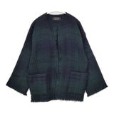 john branigan フリンジ ニット カーディガン アイルランド製 ジャケット ネイビー グリーン レディース ジョンブラニガン【中古】5-0924T∞