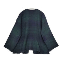 john branigan フリンジ ニット カーディガン アイルランド製 ジャケット ネイビー グリーン レディース ジョンブラニガン【中古】5-0924T∞