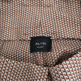 ALYSI イタリア製 ワイドパンツ ベルト付き 総柄 パンツ ブラウン ホワイト レディース アリジ【中古】5-0506M♪