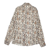 FLY GIRL フライガール イタリア製 ポリエステル 総柄 サイズS 長袖シャツ アイボリー レディース【中古】5-0506M♪